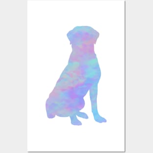 Rainbow Pastel Labrador Sitting Posters and Art